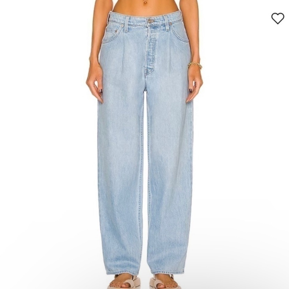MOTHER Pleated Fun Dip Puddle Jeans Snacks High Rise Barrel Leg Just A Nibble 31 - Picture 10 of 14